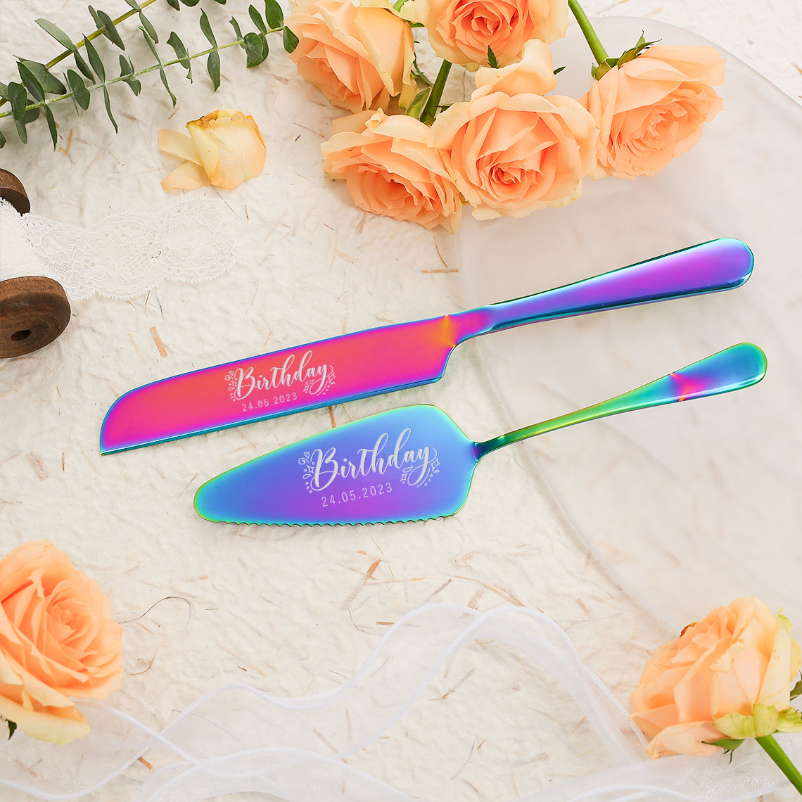 Custom Wedding Cake Cutting Set, Engraved Wedding Or Anniversary Cake Cutting Gift For Couples, Unique Keepsake, Wedding Gift For Bridal Shower