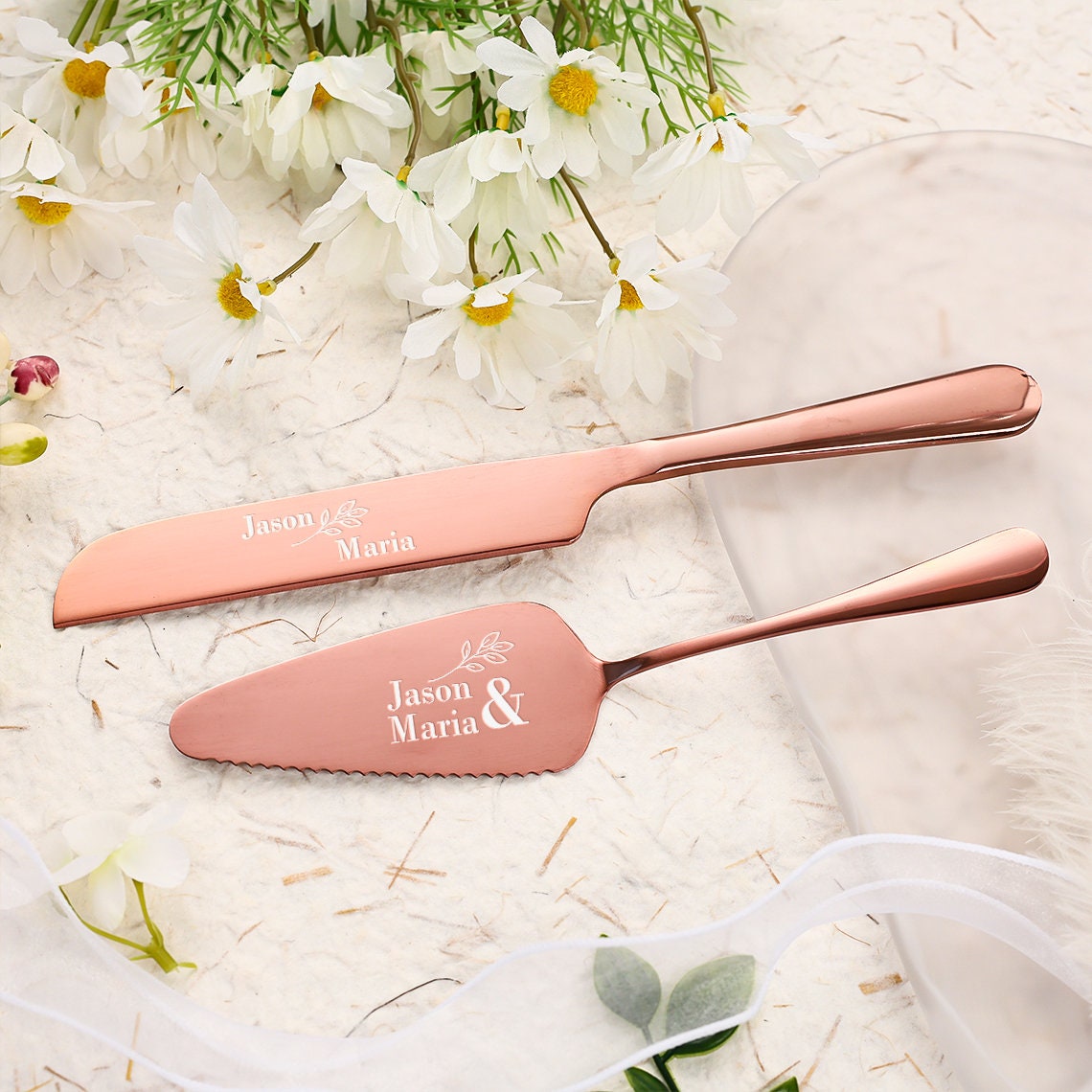 Custom Wedding Cake Cutting Set, Engraved Wedding Or Anniversary Cake Cutting Gift For Couples, Unique Keepsake, Wedding Gift For Bridal Shower