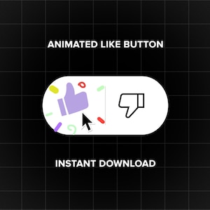 Animated Like Button for Youtube Videos Digital Download with dislike new design