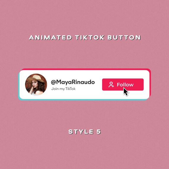 Custom Animated Tiktok Follow Button Overlay for Intro Videos Etsy