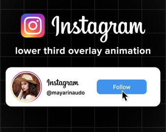 Individuell animierter Instagram Follow Button Overlay für Intro Videos mit Story Ring