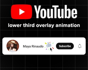 Personalized Animated YouTube Subscribe Button Overlay for Video Intros 2025 version dark/light theme
