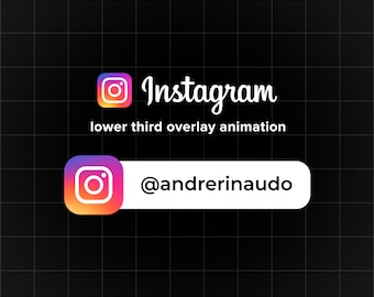 Sovrapposizione personalizzata e animata del pulsante Instagram per i video introduttivi di YouTube e vlog.