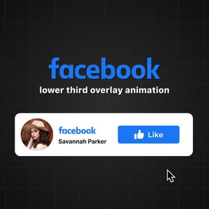 Custom animated Facebook follow button overlay for intro videos