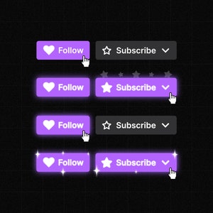 Animated Twitch Follow Subscribe Pop-Up Overlay for Stream Dark for OBS/StreamLabs 10, 20, 30 minutes loops