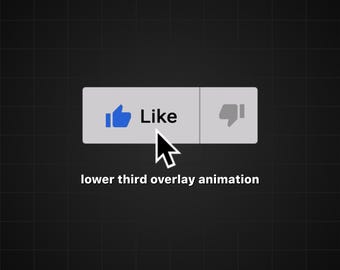 Animerad Like-knappöverlägg för digital nedladdning av Youtube-intro- och outrovideor