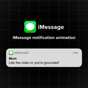 Custom Animated iMessage notification Button Overlay for Intro Videos Instant Download, can be Personalized