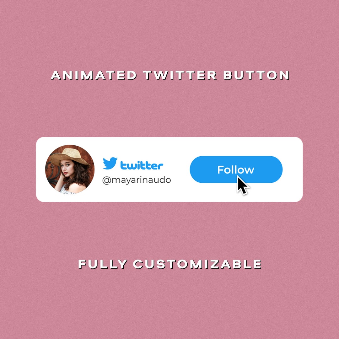 Custom Animated Twitter Follow Button Overlay for Intro Videos - Etsy
