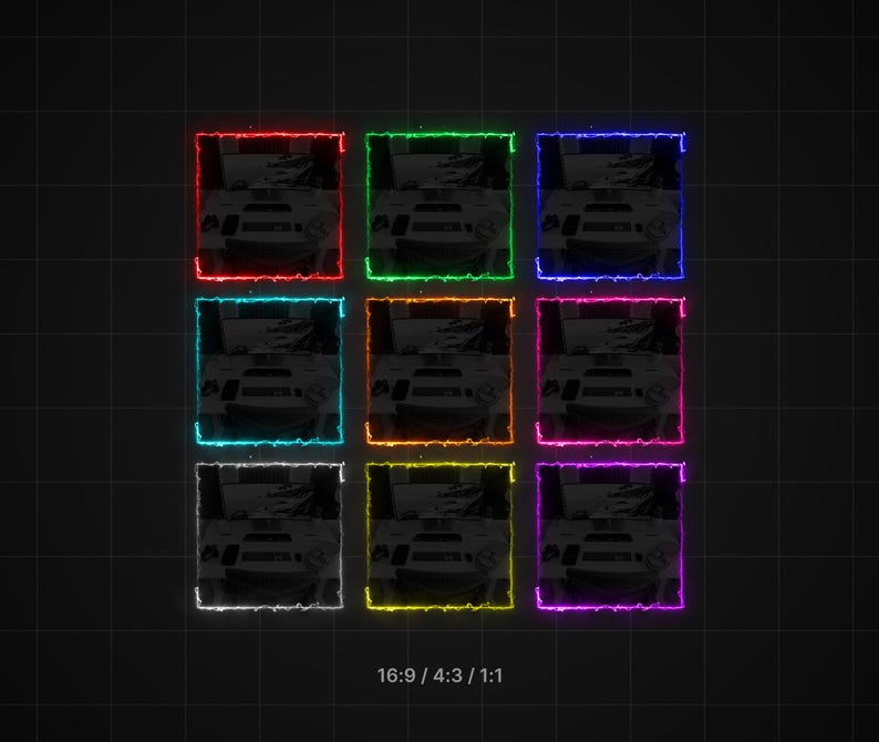 Animated Electric Webcam Overlays for OBS, 10 Colors, 3 Sizes, Seamless ...