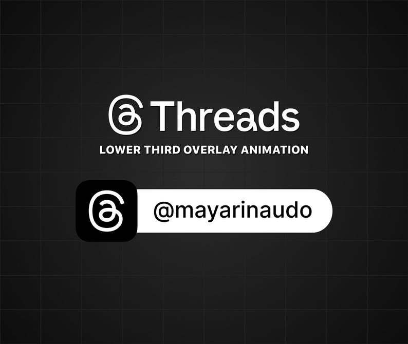 Custom Animated Threads Button Overlay for Youtube Intro Videos - Etsy