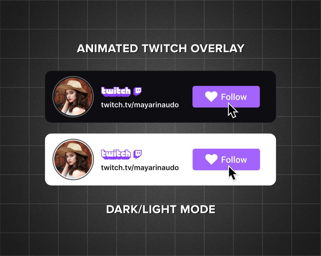 Custom Animated Twitch Follow Button Overlay for Intro Videos V2 - Etsy