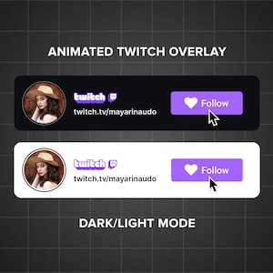 Custom animated Twitch follow button overlay for intro videos V2