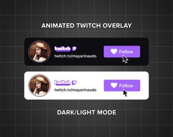 Animiertes Twitch Follow Button Overlay für Intro Videos V2