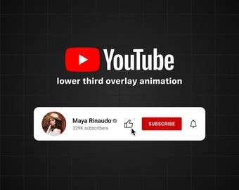 Custom Animated Youtube Subscribe Button Overlay for Intro Videos new desigh