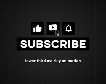 Animowana nakładka przycisku subskrypcji YouTube na filmy wprowadzające z polubieniem i dzwonkiem v.2 do pobrania cyfrowego
