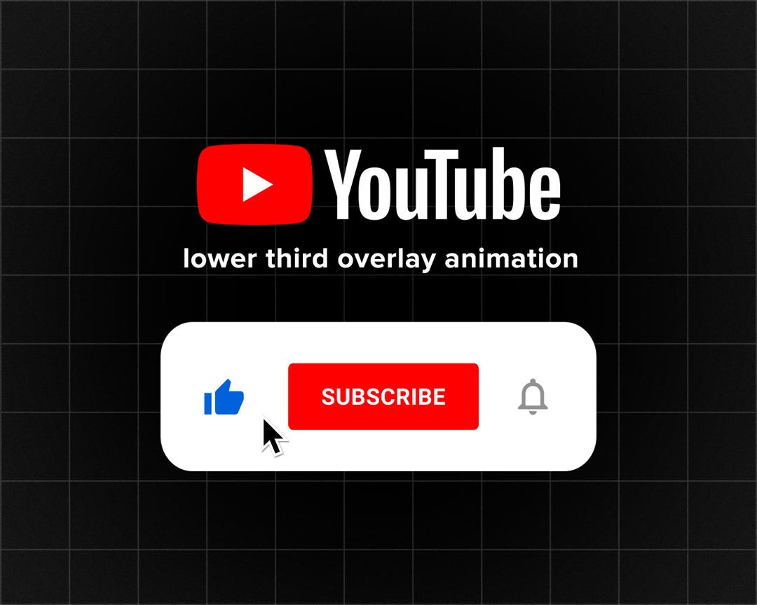 Animated Youtube Subscribe Button Overlay for Intro Videos Digital ...