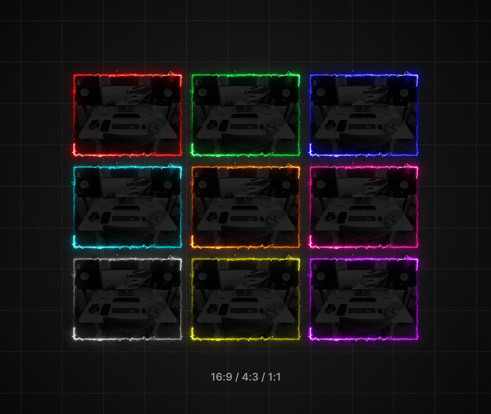Animated Electric Webcam Overlays for OBS, 10 Colors, 3 Sizes, Seamless ...