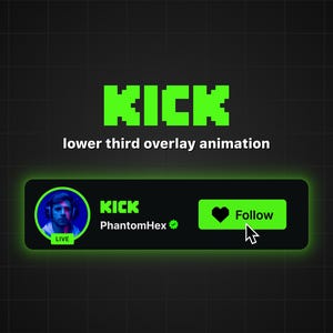 Superposición de botón de seguimiento de Kick animado personalizado para videos de introducción