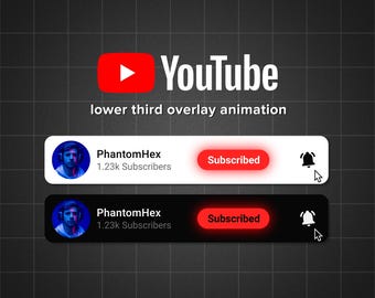 Gaming Animierte YouTube Abonnieren Button Overlay für Video Intros 2024 Version dark/hell Theme