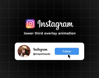 Custom Animated Instagram Follow Button Overlay for Intro Videos - Etsy