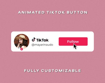 Custom animated TikTok follow button overlay for intro videos