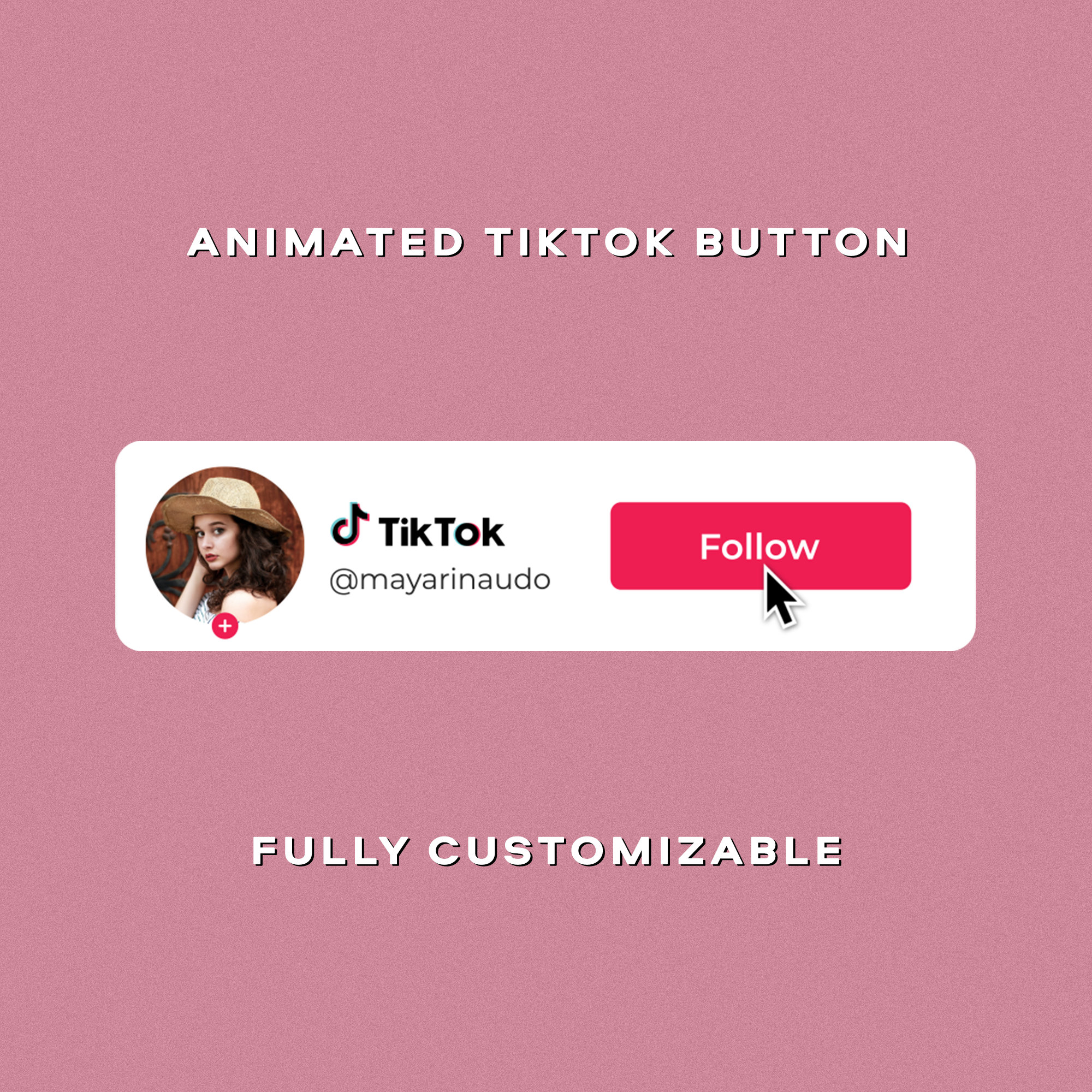 Custom Animated Tiktok Follow Button Overlay for Intro Videos Etsy