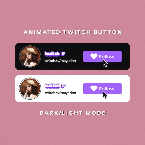 Custom animated Twitch follow button overlay for intro videos V2