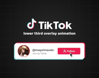 Custom animated TikTok follow button overlay for intro videos