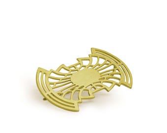 Broche bañado en oro, acabado mate, plata de ley 925