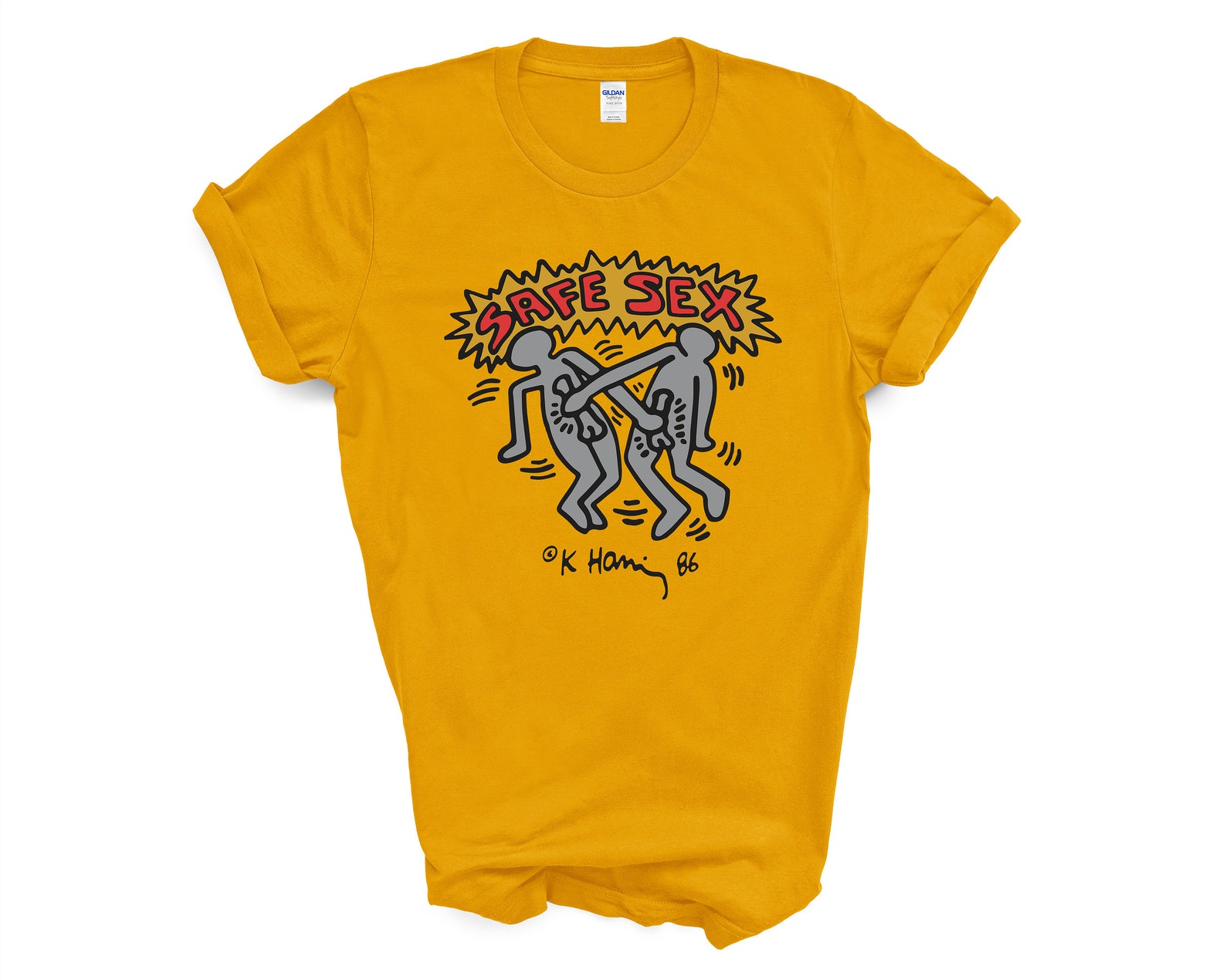 Harry Styles Keith Haring AIDS Safe Sex TShirt Vintage Etsy