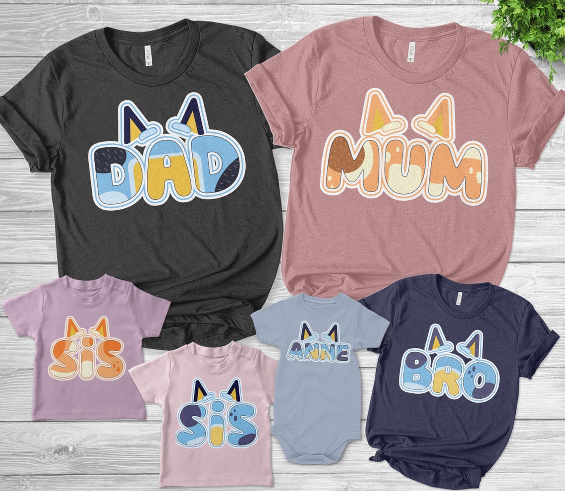 BLUEY Family Shirt Bluey Birthday Shirt Bluey Kids and Etsy