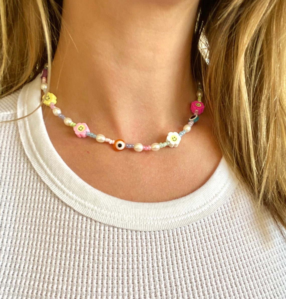 Gen Z y2k pearl necklace Etsy