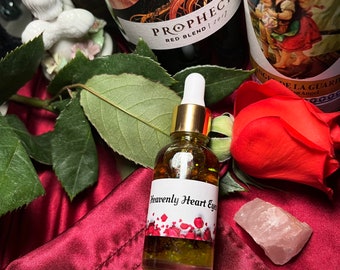 Heavenly Heart Eyes Oil (30ml) with satin pouch - intention oil, conjure oil, magick oil, ritual oil, manifestation oil, witchcraft, pagan