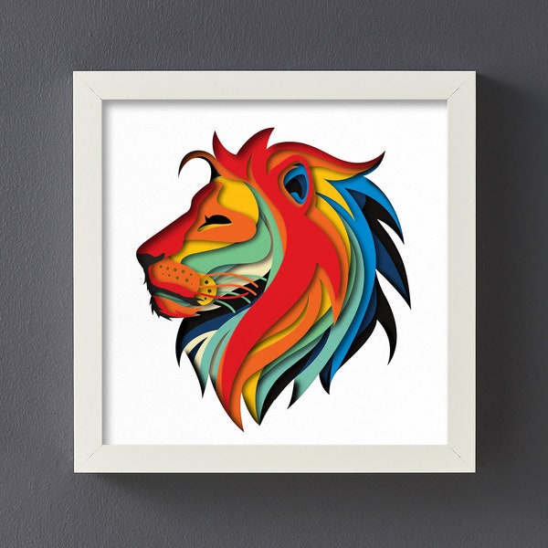 3D Lion, 3D Paper Cut Shadow Box Template, SVG Digital Download Files, Shadow Box SVG Digital Download Files, For Cricut, Lightbox 3D Lion, 3D Paper Cut Shadow Box Template, SVG Digital Download Files, Shadow Box SVG Digital Download Files, For Cricut, Lightbox