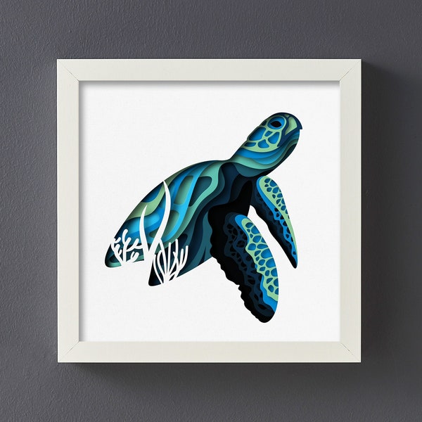 3D Sea Turtle, 3D Paper Cut Shadow Box Template, SVG Digital Download Files, Shadow Box SVG Digital Download Files, For Cricut, Lightbox 3D Sea Turtle, 3D Paper Cut Shadow Box Template, SVG Digital Download Files, Shadow Box SVG Digital Download Files, For Cricut, Lightbox