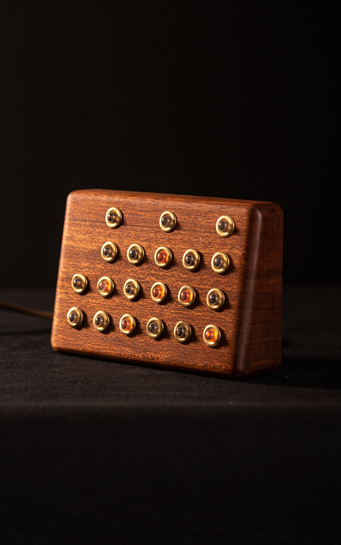 Mahogany Binary Clock, Geek Unique Desk Decor - Etsy