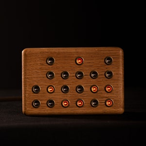 Oak Binary Clock, Geek Steampunk Decor, Unique Gift - Etsy
