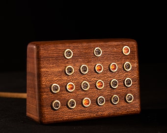 Mahogany Binary Clock, Geek Unique Desk Decor