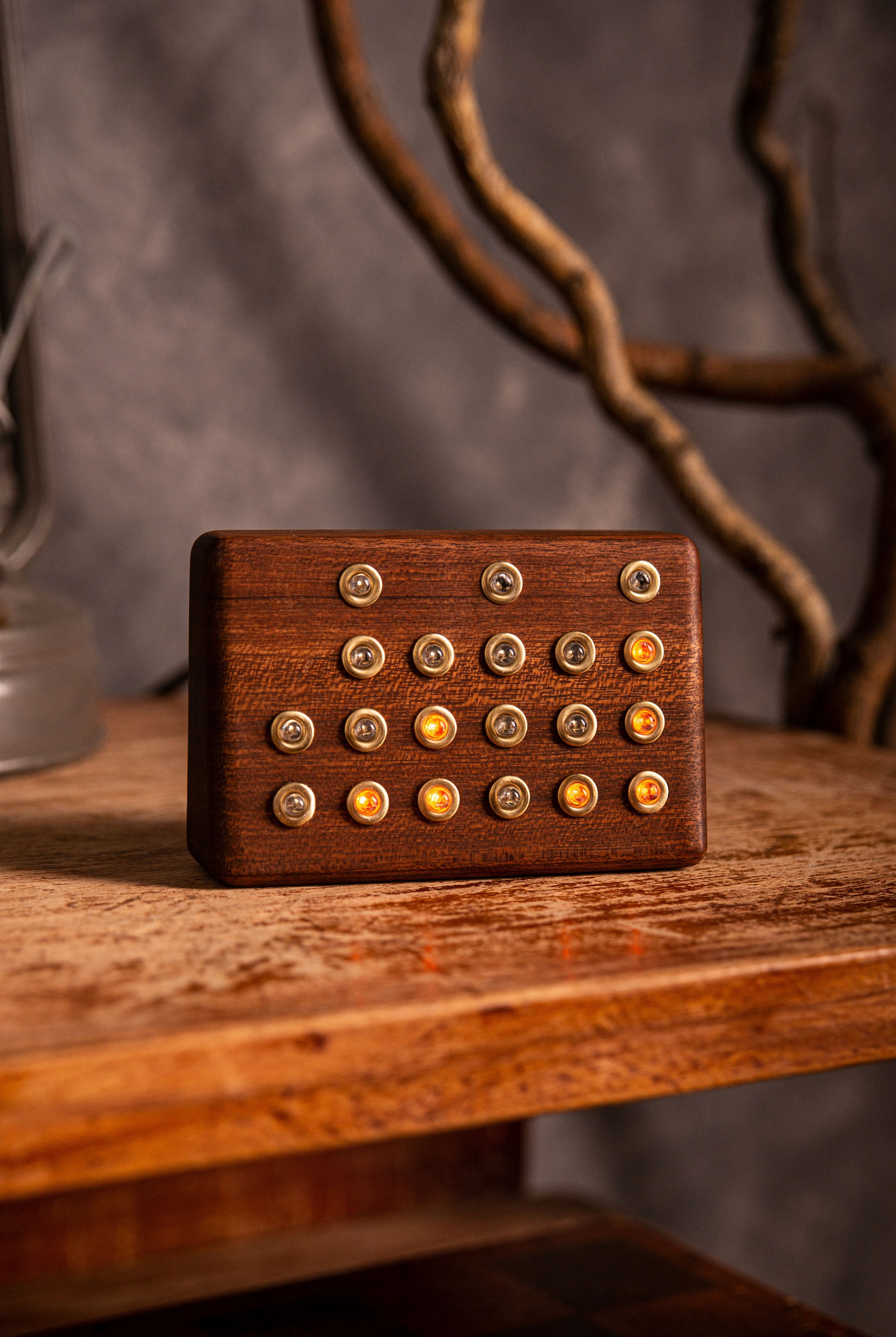 Mahogany Binary Clock, Geek Unique Desk Decor - Etsy