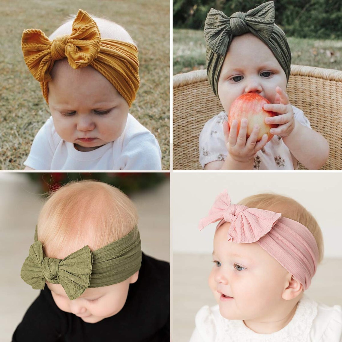 Handmade Baby Headbands Stretchy Nylon Headband with Bows for Etsy