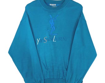 90s Yves Saint Laurent Sweater Embroidery Logo Multicoloured