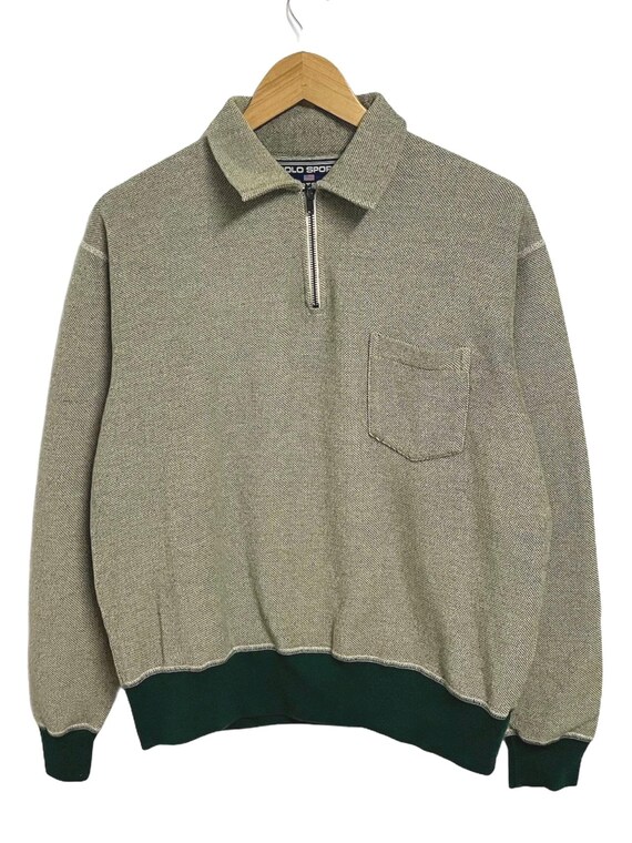 トップス 90s polo ralph lauren half zip sweat M Pick!! 90s Polo Sport Ralph Lauren Sweater Half Zip Polo