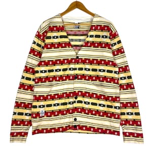 vintage Chums aztèque aztèque pull cardigan boutonné, taille large