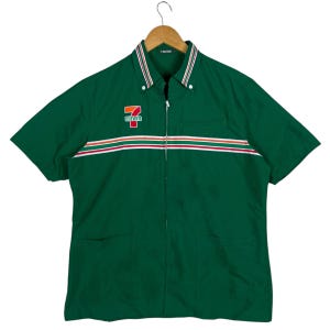 Pick!! Vintage 7 Eleven Work Shirt Zipper Shortsleeve Size Medium