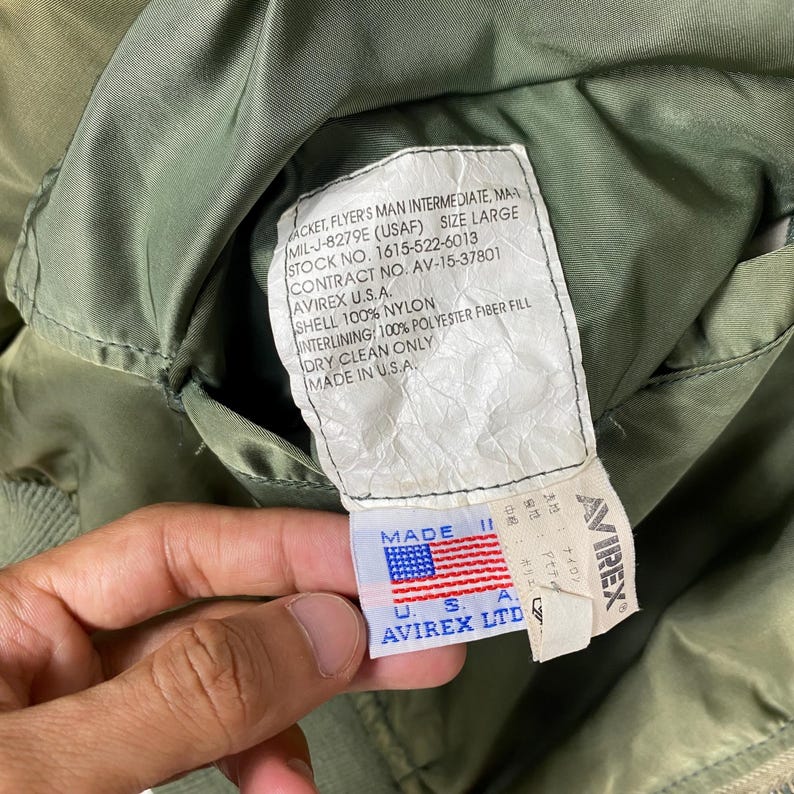 ¡¡Elección!! Chaqueta bomber antidisturbios Avirex MA1 de los 80, desteñida por el sol, chaqueta de vuelo con cremallera para hombre, talla grande imagen 14