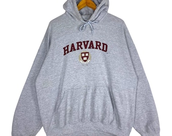 90s Harvard University Hoodie Sweater Spellout Logo Size XLarge