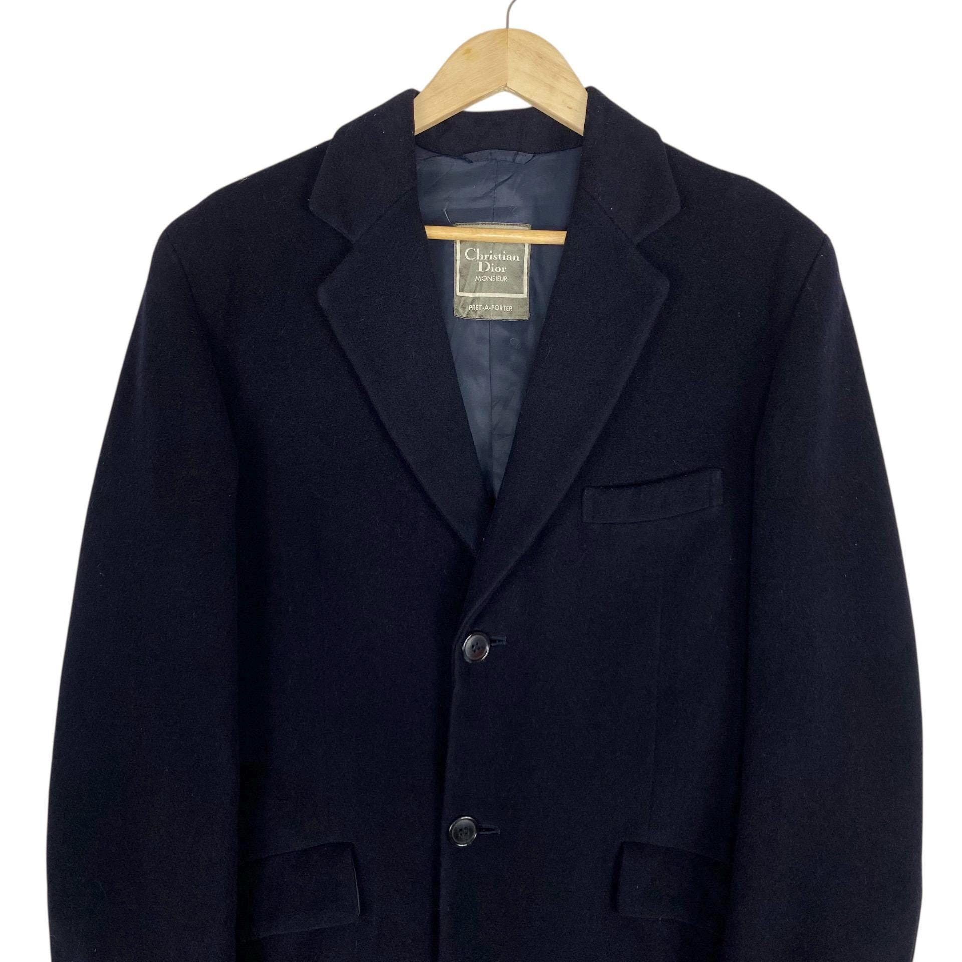 Christian Dior Monsieur Overcoat Wool Jacket Button Men Vintage