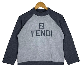 Wähle!! FENDI Vintage Pullover Pullover Stickerei Big Logo Rundhalsausschnitt Größe Medium
