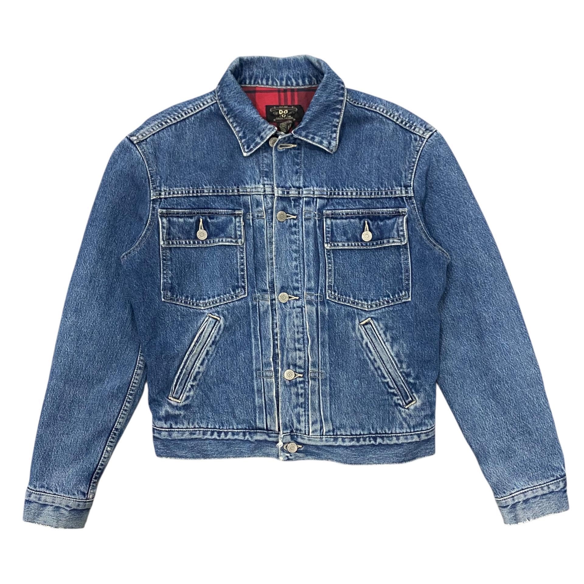 90s RRL Double RL Ralph Lauren Denim Jacket Checkes Lining Size