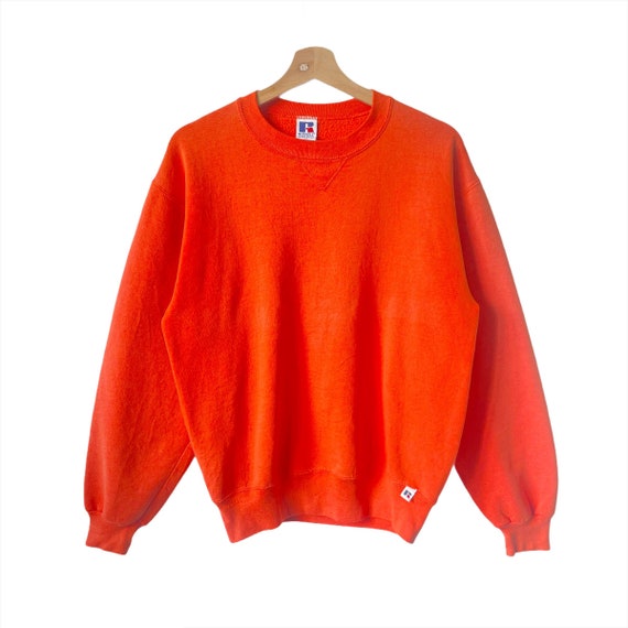 Pick !! Vintage 90 Plain Orange Russell Athletic S